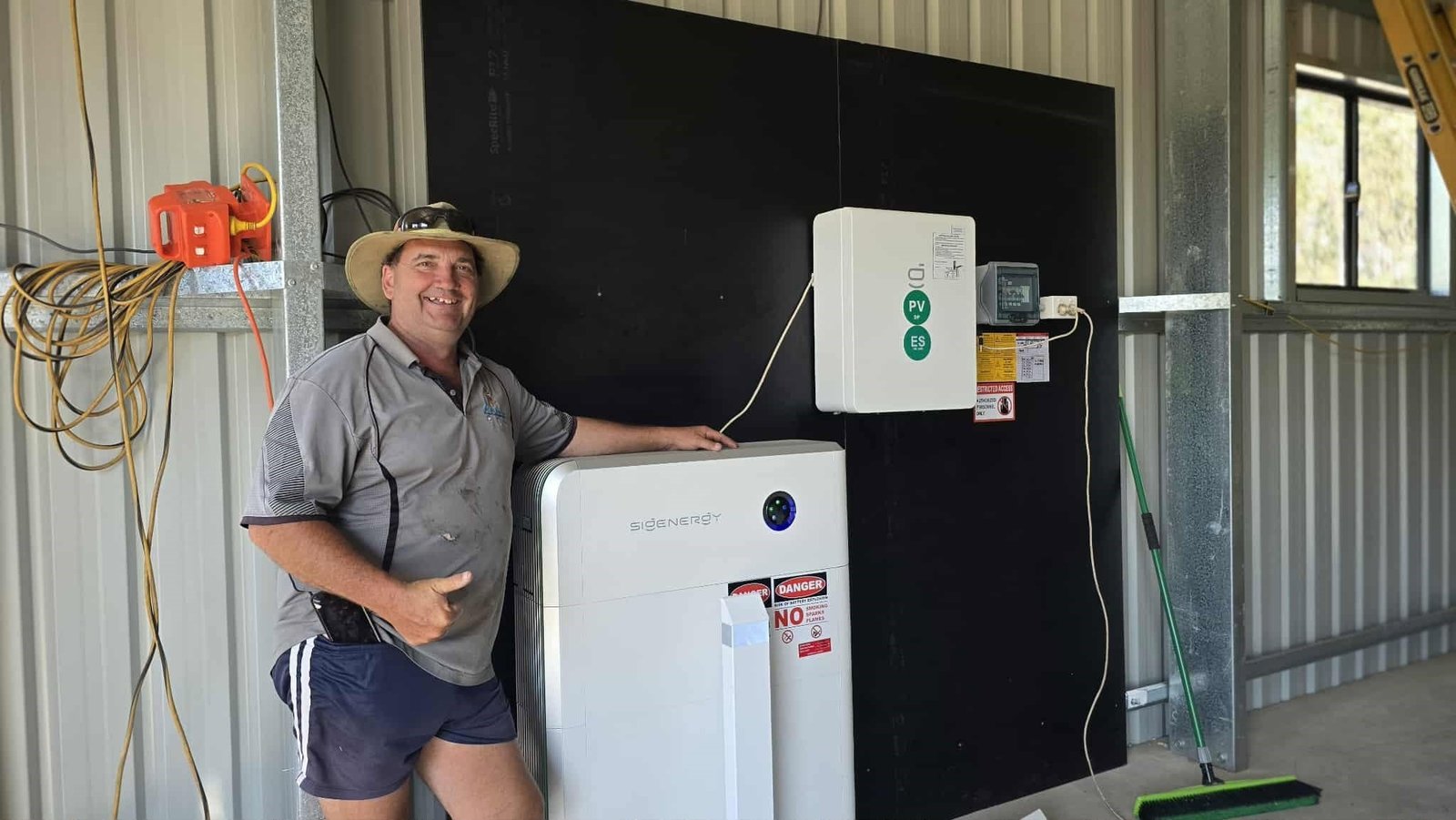 Happy off-grid customer with his new system