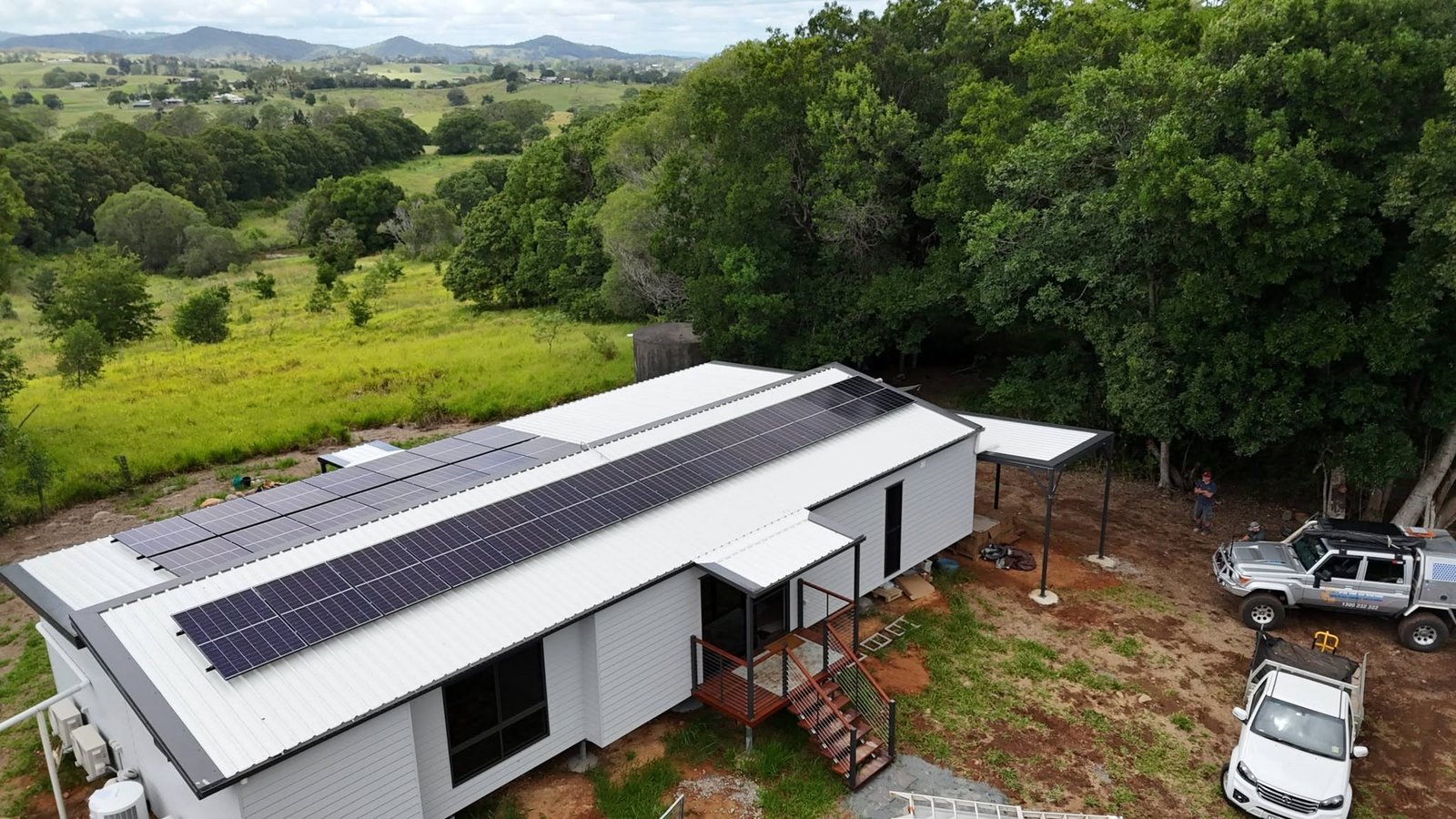Solar on an off-grid shed in the hills